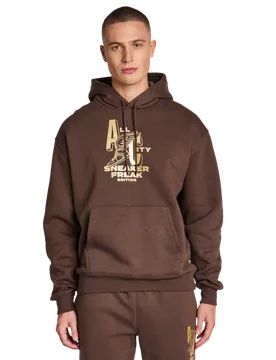 Oswego Men Hoodies - Brown - Size S - Cotton Fleece - Brown - Size: Small - LCKR - FashionsVida