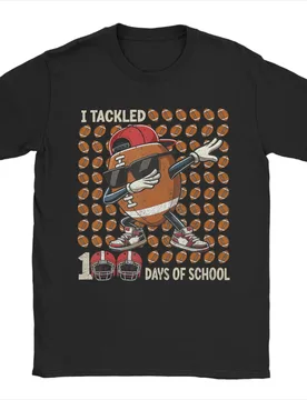 Fashion I Tackled 100 Days of School Dabbing Football T-Shirt Men O Neck Cotton T Shirts Short Sleeve Tee Shirt Printed Tops - Aliexpress - FashionsVida