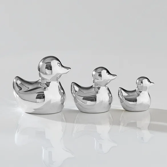 Keramik-Enten silberfarben 3er-Set - Eldo - FashionsVida