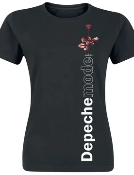 T-Shirt - Violator Side Rose - M bis XL - für Damen - Größe L - schwarz - Lizenziertes Merchandise! - Frauen - female - Depeche Mode - FashionsVida