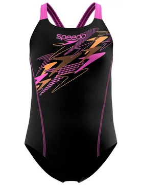Medley Logo Medalist Swimsuit Anthracite / Neon Jelly 11-12 Years Girls - Speedo - FashionsVida