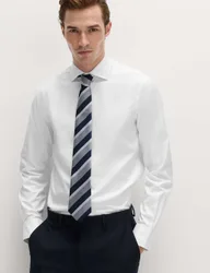 Slim Fit Easy Iron Pure Cotton Shirt White male