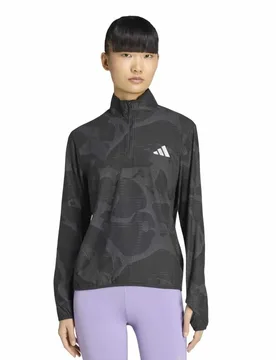 Felpa Con Mezza Zip Adi365 Black / Grey Five S - Adidas - FashionsVida
