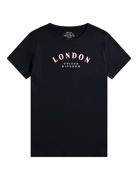 London Graphic Womens Short Sleeve Tee - Dark Blue - Dark Blue - Size: 18 - Mountain Warehouse - FashionsVida