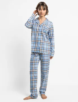 Pijama largo abierto de mujer de punto de algodón - Admas - FashionsVida
