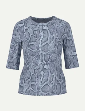 Cain T-Shirt mit Animal Print Blau 42 - Marc - FashionsVida