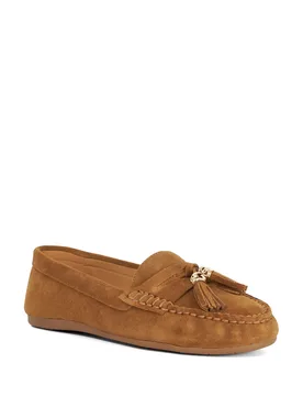 Womens Ladies Wf Geen - Leather Moccasin Loafers - Tan Suede - Size Uk 7 - Dune london - FashionsVida