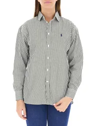 Camicia a righe VERDE SCURO S