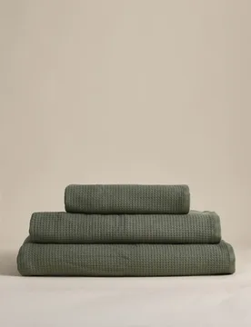 Pure Cotton Reverse Waffle & Terry Towel Khaki - M&S - FashionsVida