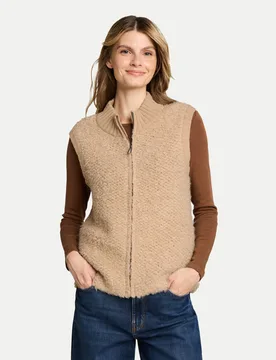 Bouclé Pullunder mit Reißverschluss Blau L - Tom Tailor Casual - FashionsVida