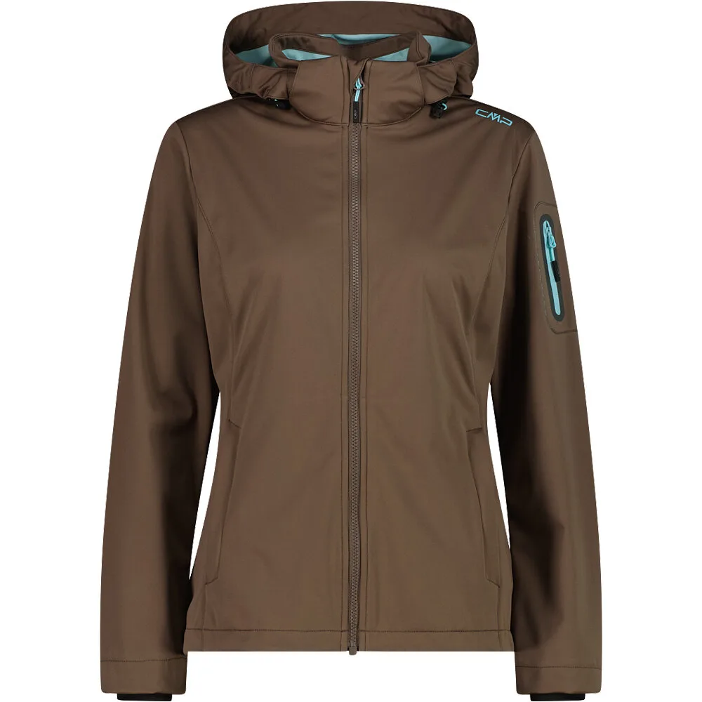 Woman jacket zip hood chaqueta softshell mujer Marron (40) - CMP - FashionsVida