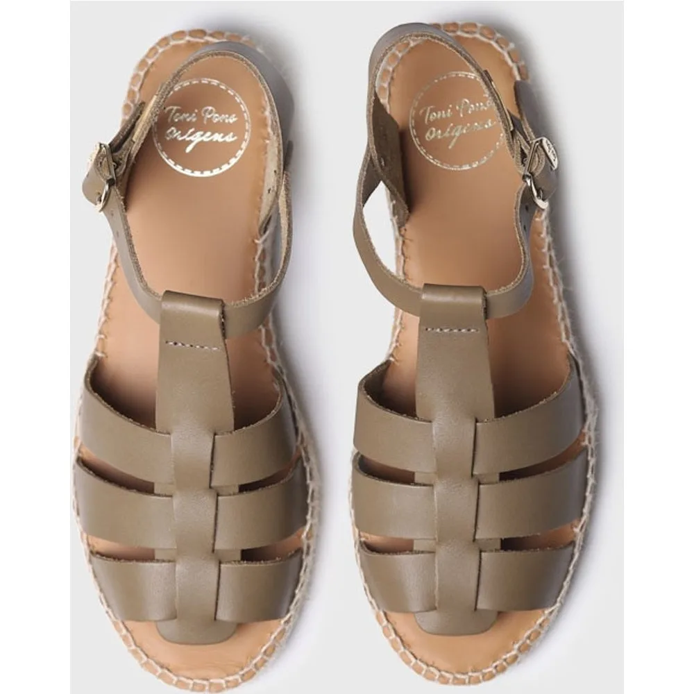 Sandalias planas de mujer de piel con hebilla - Toni Pons - FashionsVida