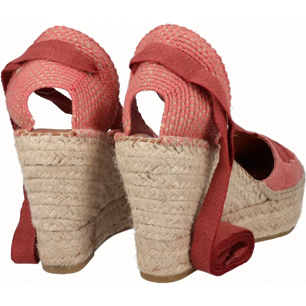 Alpargatas de cuña de mujer de algodón estilo goyescas - Viguera - FashionsVida