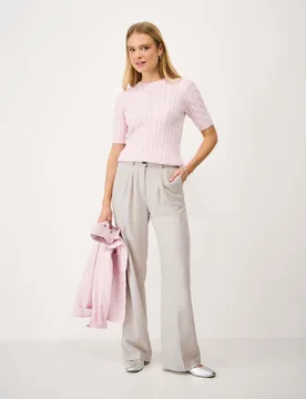 Linen Rich Wide Leg Trousers Stone female - Crew Clothing - FashionsVida
