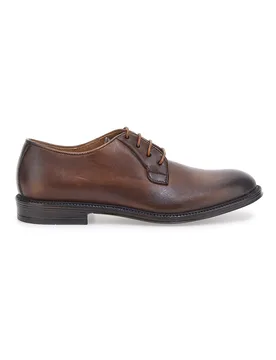 Scarpe stringate marroni vera pelle artigianali made in Italy 1145 45 - PITTARELLO PLUS - FashionsVida
