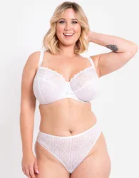 Women's Lace Daze Balcony Bra Underwired Lingerie in White Size: 32K - White - Size: 32K