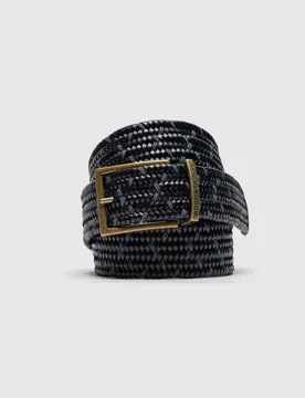 Stratford Leather Stretch Woven Belt Navy male - Rodd & Gunn - FashionsVida