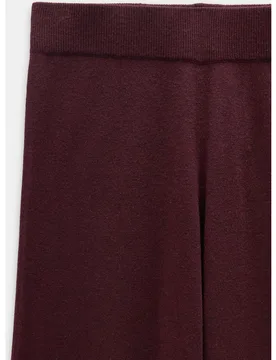 Pantalones rectos de mujer de punto con cintura elástica en liso - Parfois - FashionsVida