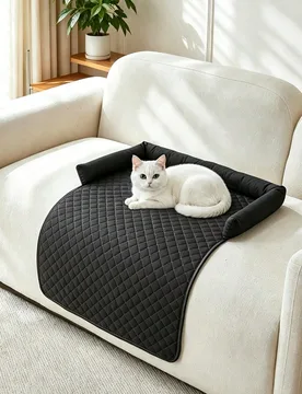 Cama refrescante para mascotas con soporte para cuello y cabeza, sofá cama suave de verano para mascotas, adecuado para perros y gatos pequeños y me - Shein - FashionsVida