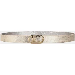 Cinturón metálico reversible fino color con hebilla en dorado