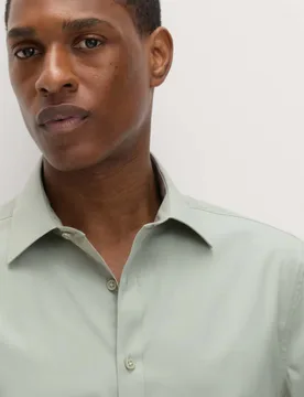 Regular Fit Easy Iron Cotton Blend Shirt Light Green male - M&S - FashionsVida