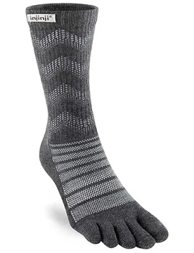 Outdoor Midweight Crew Wool Socks Slate UK 10-12 Men,Women - Injinji - FashionsVida