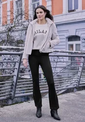 Street One Bootcut Hose female Schwarz