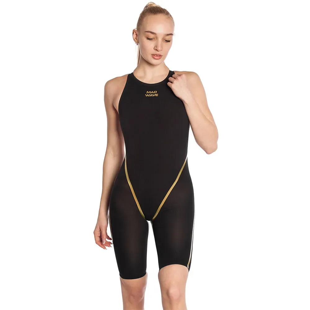 Forceshell Open Back Competition Swimsuit Black 2XS Women - Mad Wave - FashionsVida