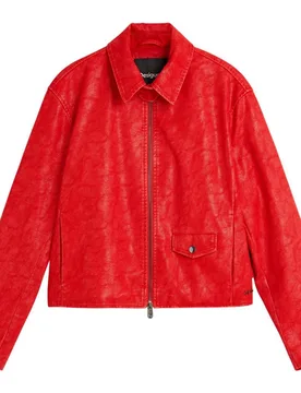 Biker de mujer efecto piel roja - Desigual - FashionsVida