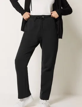 Women's Straight Leg Joggers Pants in Black Size: 14L - Black - Size: 14L - M&Co - FashionsVida