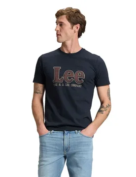 Maglietta A Maniche Corte Americana Regular Fit Rebel Navy L - Lee - FashionsVida