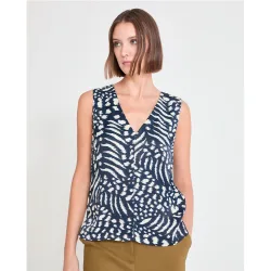 Top de mujer estampado con escote pico