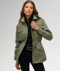 Superdry Damen Verzierte Feldjacke Green - Größe: 38