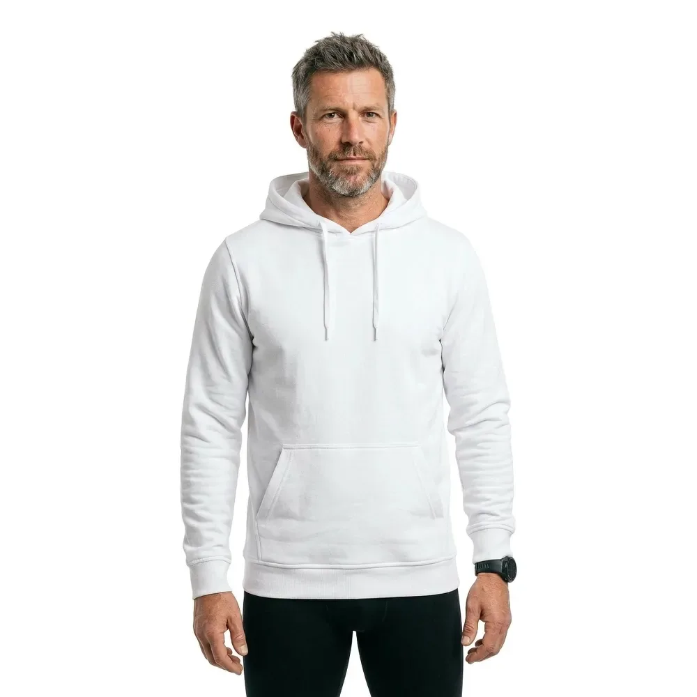 Sweat à Capuche Heavy White M - Build Your Brand - FashionsVida