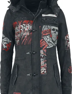 Rock Winterjacke - She Rules - S bis XXL - für Damen - Größe M - grau - Frauen - female - Rock Rebel by EMP - FashionsVida