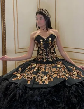 Black Quinceanera Dress glitter Decal Lace layering Long tail Bow Vestidos De 15 Quinceanera ﻿Customize - Aliexpress - FashionsVida