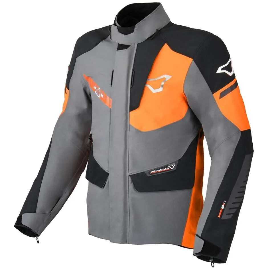 Giacca Moto Synchrone Grigio Arancio Nero taglia M - Macna - FashionsVida