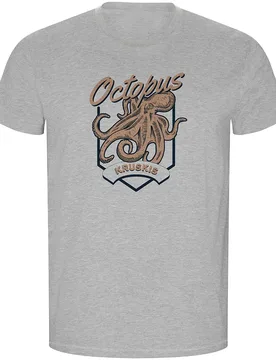 Seafood Octopus Eco Short Sleeve T-shirt Heather Grey 3XL Men,Women - Kruskis - FashionsVida