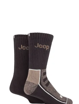 Mens 2 Pair Exclusive to SOCKSHOP Bamboo Boot Socks Brown / Earth 6-11 Mens - Brown - Size: 6-11 Mens - Jeep - FashionsVida