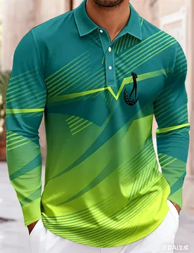 Fashion Geometric Pattern Men's Long Sleeved Polo Shirt Spring Autumn Lightweight Breathable Golf Sports Casual Men's Clothing - Aliexpress - FashionsVida