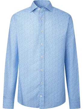 Chemise à Manches Longues Sea Shell Print White / Blue S - Hackett - FashionsVida