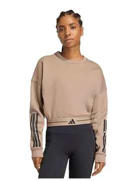 Sweat-shirt Hyperglam 3 Stripes Cropped Crewneck Chalky Brown M - Adidas - FashionsVida