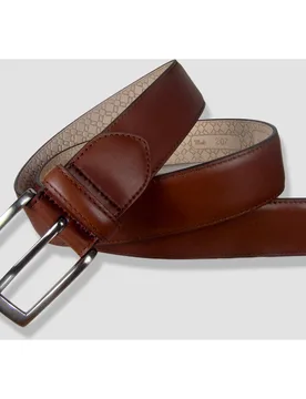 Cinturón Hombre Piel de Vaquetilla con Hebilla Clásica - Leyva - FashionsVida