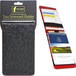 Scorekartenmappe Ostrich Golf, schwarz/rot