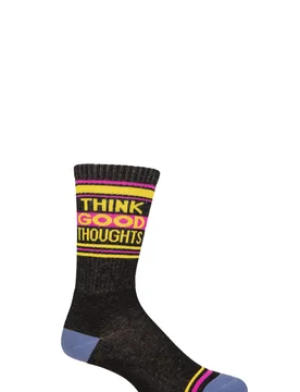 Pair Think Good Thoughts Cotton Socks Multi One Size - Multi Coloured - Size: One Size - Gumball Poodle - FashionsVida