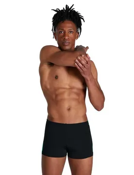 Boom Logo Splice Swimming Boxer Black / Fake Green UK 32 Men - Speedo - FashionsVida