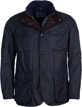 Veste cirée authentique avec gilet intégré - Ogston Wax Jacket Navy en Laine - Taille XL - Barbour - FashionsVida