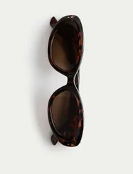 Oval Cat Eye Sunglasses Brown Mix female