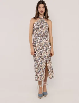 Falda midi de mujer estampada simone - El Ganso - FashionsVida