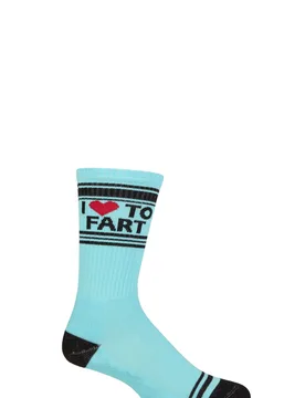 Pair I Love to Fart Cotton Socks Multi One Size - Multi Coloured - Size: One Size - Gumball Poodle - FashionsVida